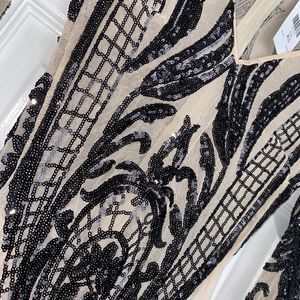 Nude and black sequin dress